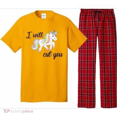 Stabby Unicorn I Will Cute You Pajama Set