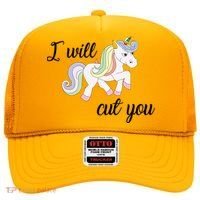 Stabby Unicorn I Will Cute You Hat thumb 0