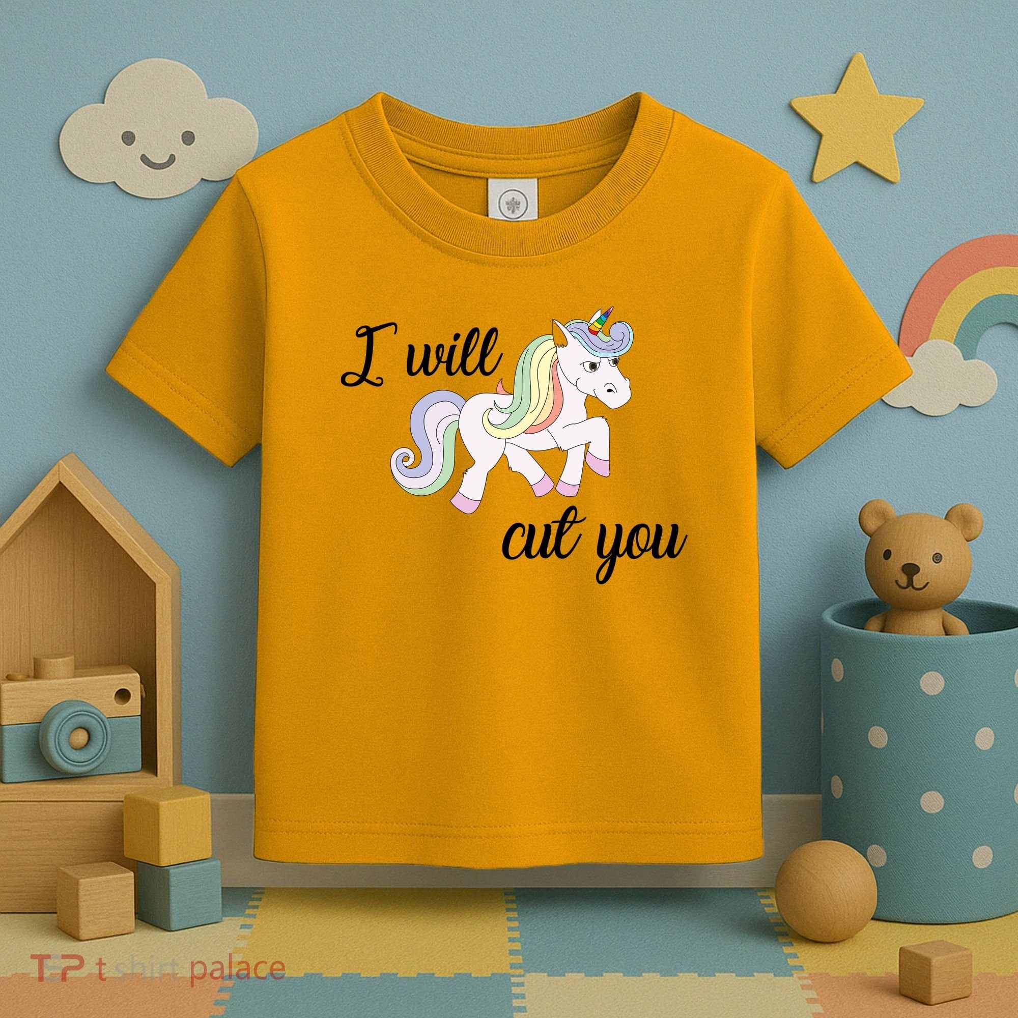 Stabby Unicorn I Will Cute You Toddler T-Shirt