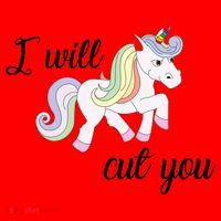 Stabby Unicorn I Will Cute You Santa Hat thumb 1