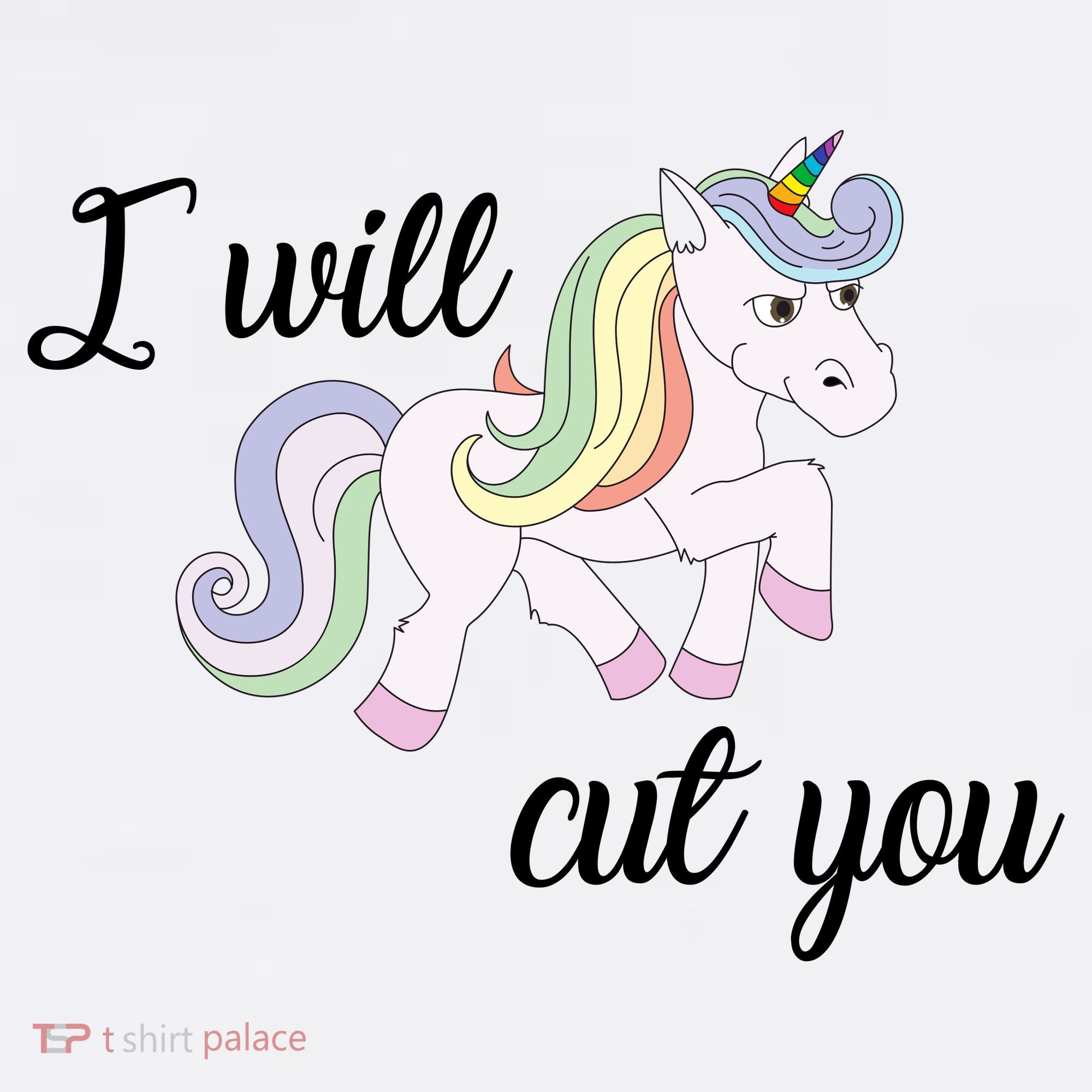 Stabby Unicorn I Will Cute You Garment-Dyed Sweatshirt