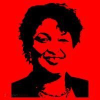 Stacey Abrams Portrait Santa Hat thumb 1