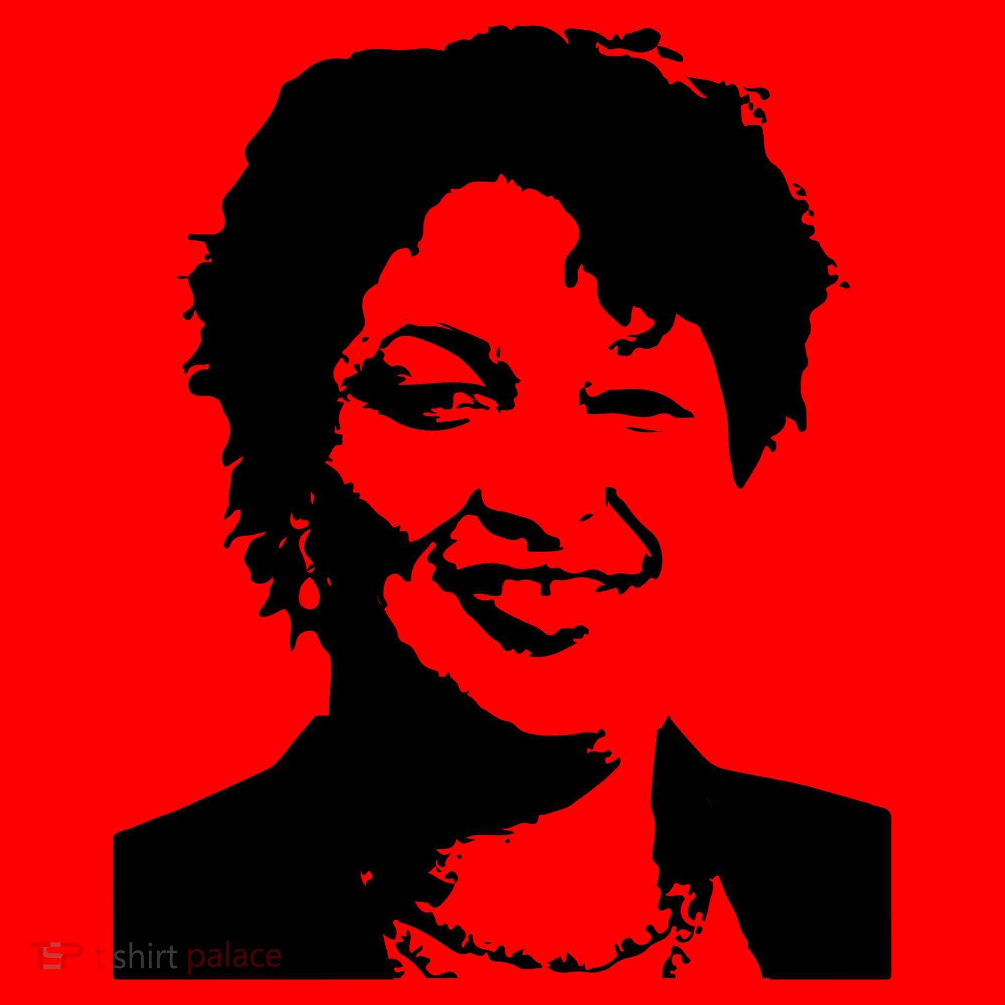 Stacey Abrams Portrait Santa Hat