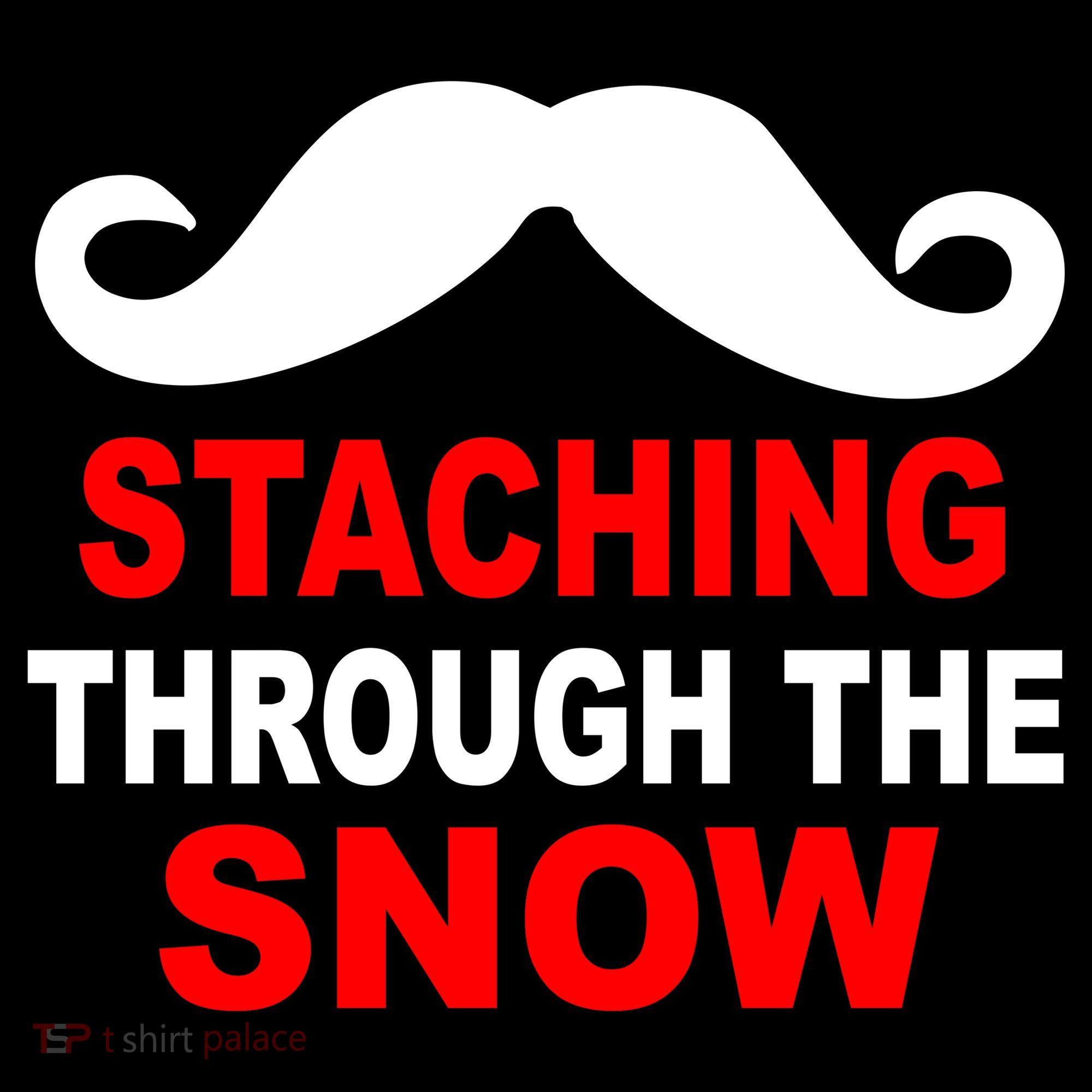 Staching Through The Snow Moustache Funny Christmas Hoodie