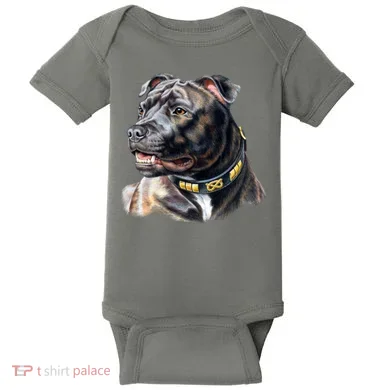 Stafford Bull Terrier Baby Bodysuit