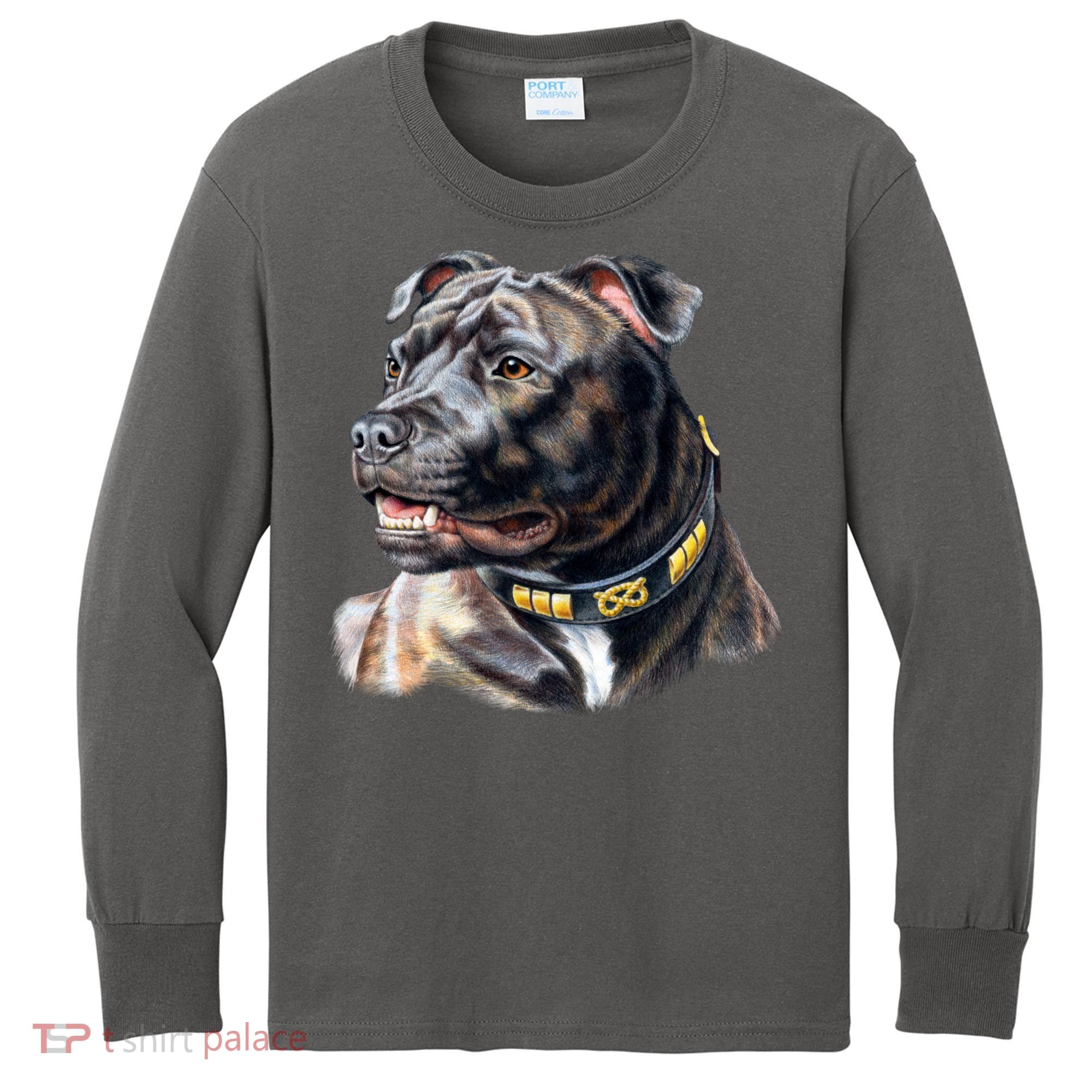 Stafford Bull Terrier Kids Long Sleeve Shirt