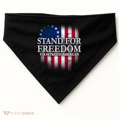 Stand For Freedom V/R Patriotic American USA-Made Doggie Bandana
