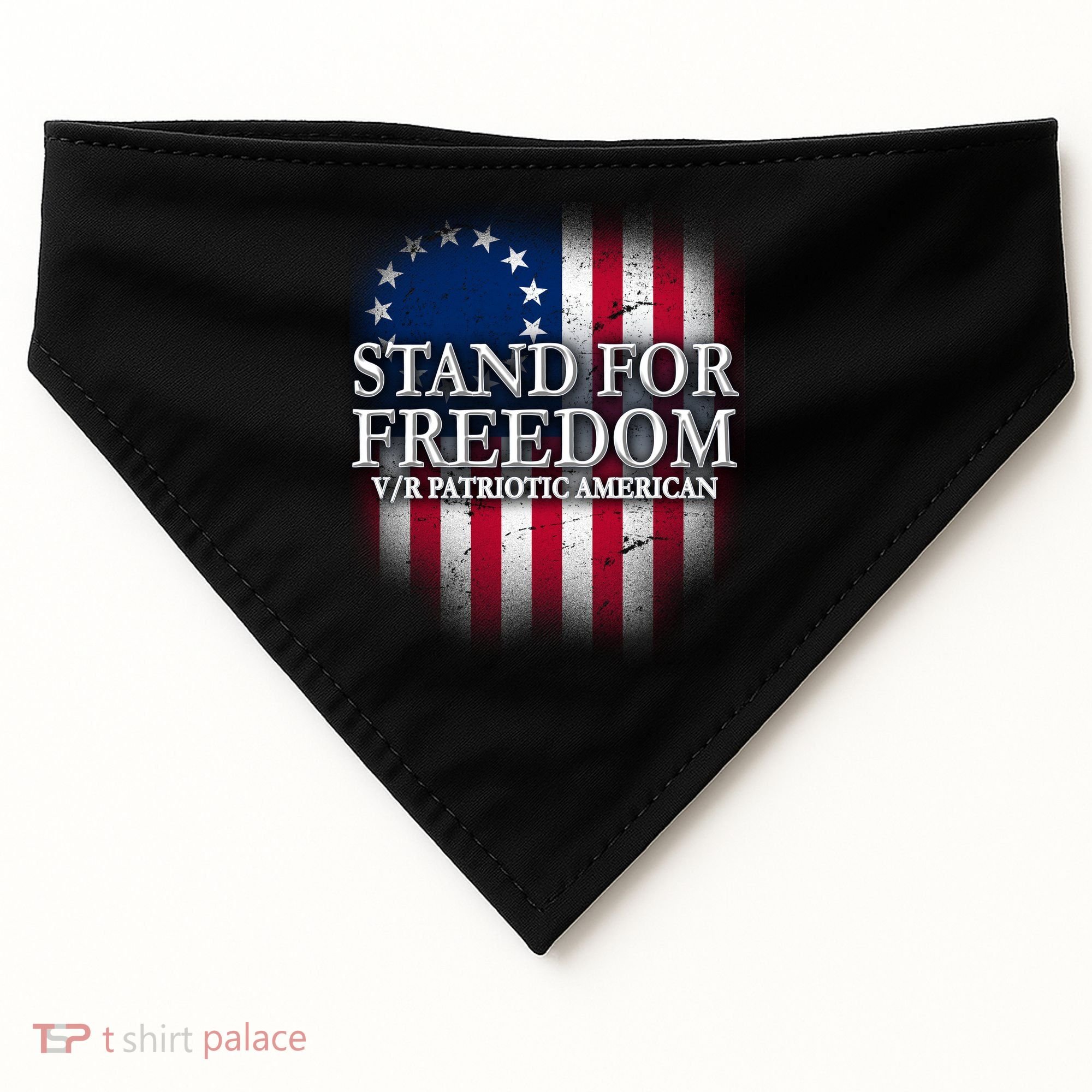 Stand For Freedom V/R Patriotic American USA-Made Doggie Bandana