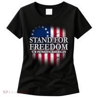 Stand For Freedom V/R Patriotic American Women's T-Shirt thumb 0