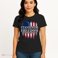 Stand For Freedom V/R Patriotic American Women's T-Shirt thumb 4