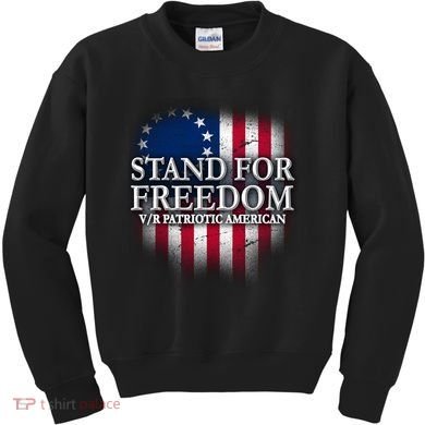 Stand For Freedom V/R Patriotic American Kids Sweatshirt