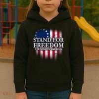 Stand For Freedom V/R Patriotic American Kids Hoodie thumb 3