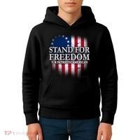 Stand For Freedom V/R Patriotic American Kids Hoodie thumb 4
