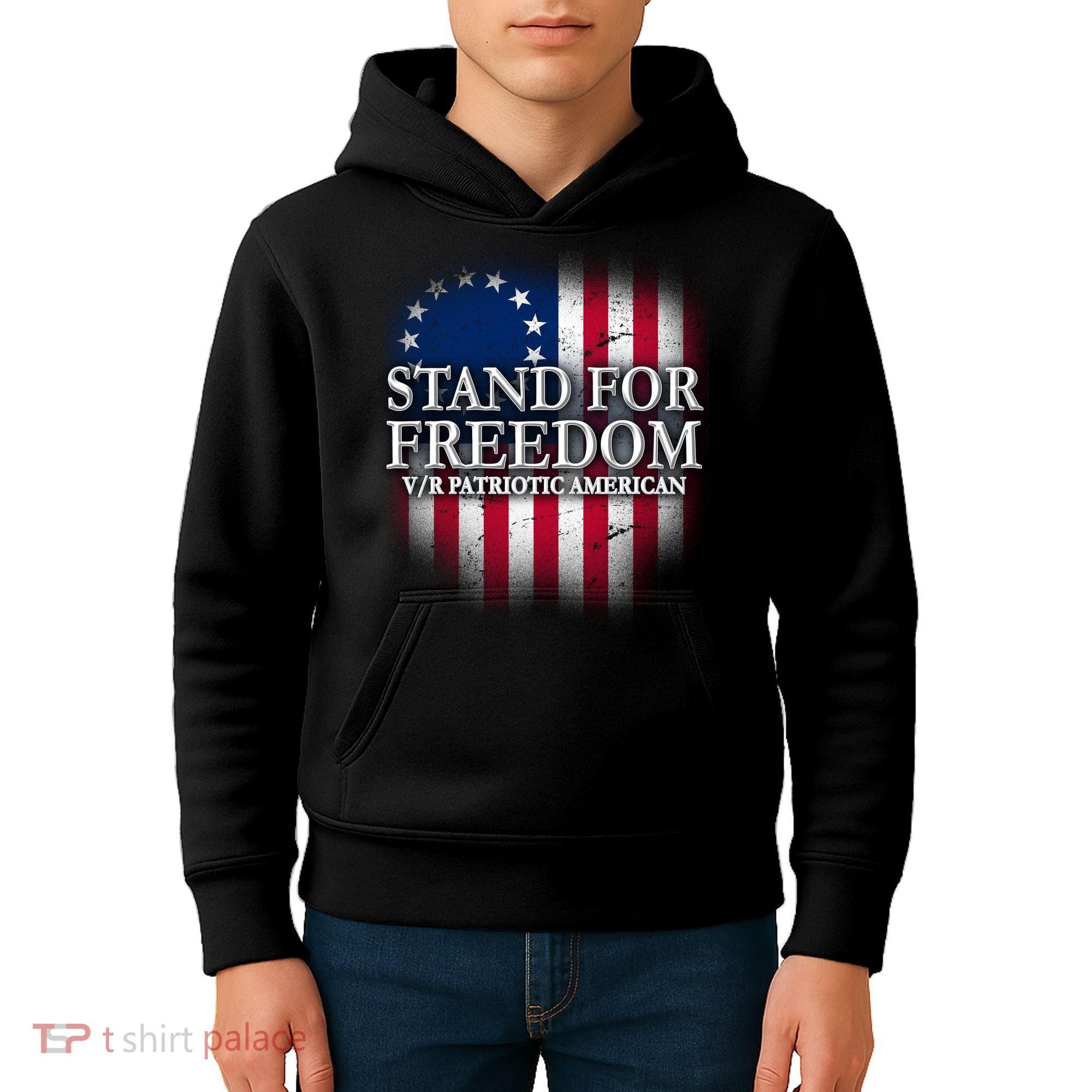 Stand For Freedom V/R Patriotic American Kids Hoodie