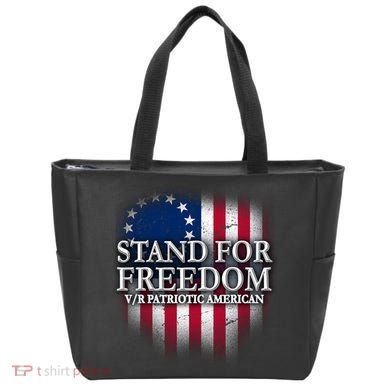 Stand For Freedom V/R Patriotic American Tote Bag