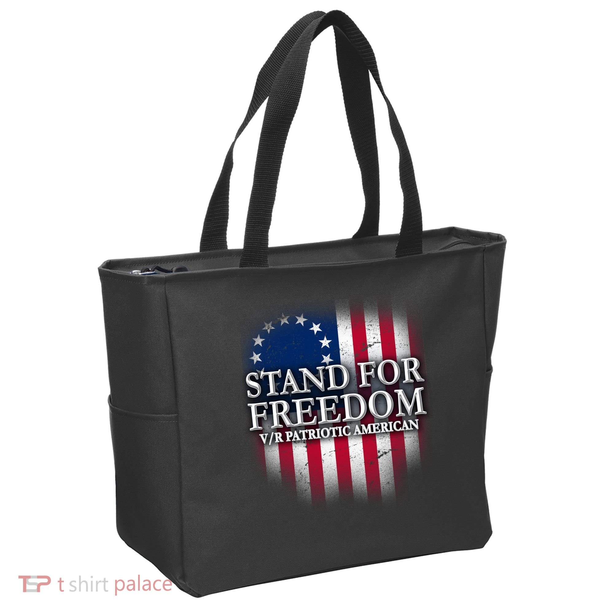 Stand For Freedom V/R Patriotic American Tote Bag