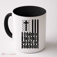 Stand For the Flag and Kneel for the Cross USA Flag Coffee Mug thumb 0