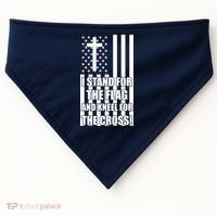 Stand For the Flag and Kneel for the Cross USA Flag USA-Made Doggie Bandana thumb 0