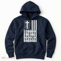 Stand For the Flag and Kneel for the Cross USA Flag Hoodie thumb 0
