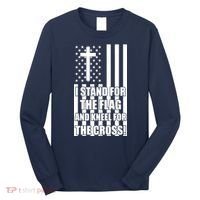 Stand For the Flag and Kneel for the Cross USA Flag Long Sleeve Shirt thumb 0