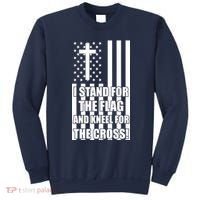 Stand For the Flag and Kneel for the Cross USA Flag Sweatshirt thumb 0