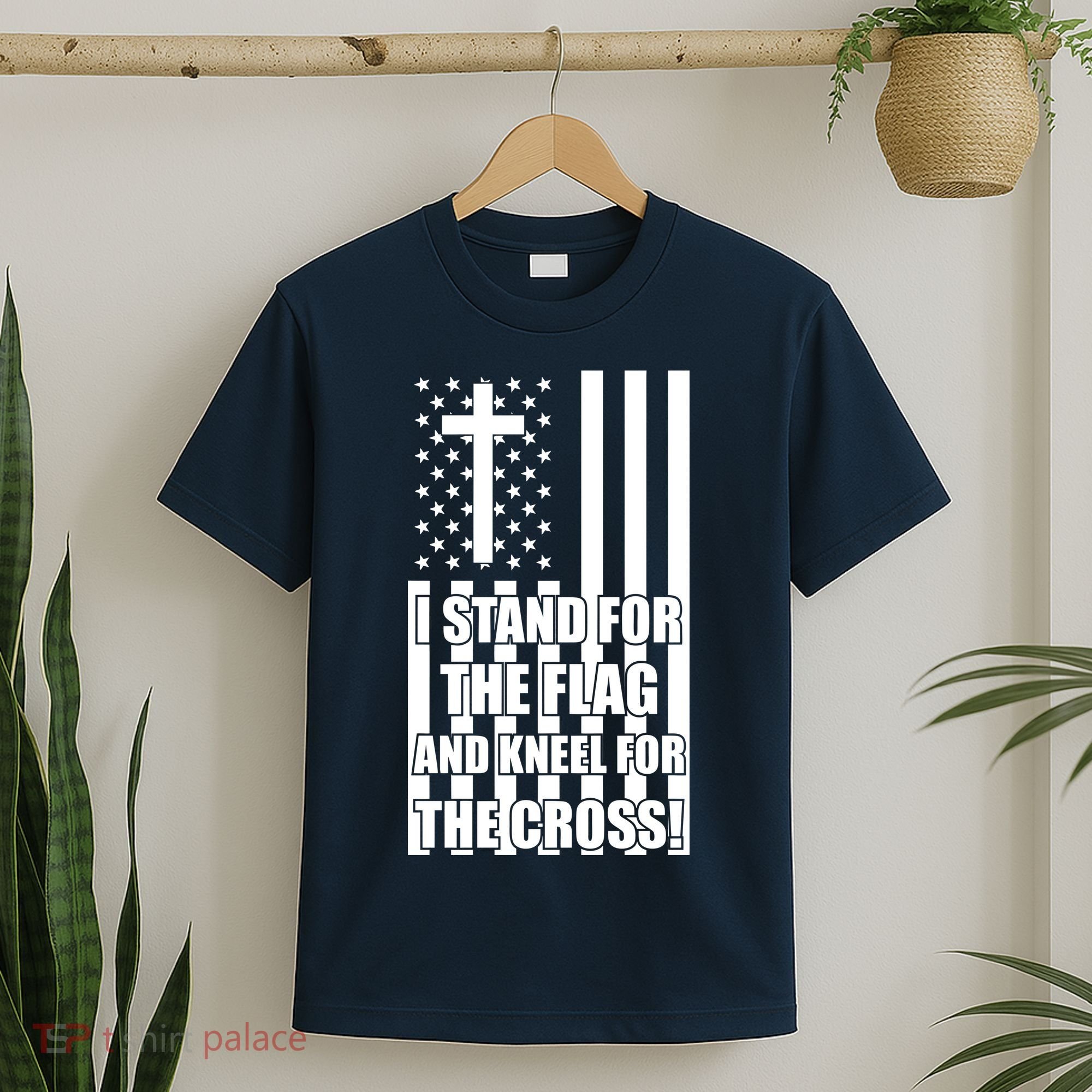 Stand For the Flag and Kneel for the Cross USA Flag T-Shirt