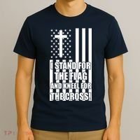 Stand For the Flag and Kneel for the Cross USA Flag T-Shirt thumb 3