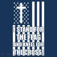 Stand For the Flag and Kneel for the Cross USA Flag Button thumb 1