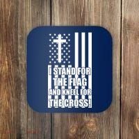 Stand For the Flag and Kneel for the Cross USA Flag Coaster thumb 0