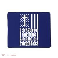 Stand For the Flag and Kneel for the Cross USA Flag Mousepad thumb 0