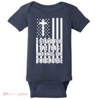 Stand For the Flag and Kneel for the Cross USA Flag Baby Bodysuit thumb 0