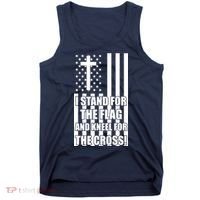 Stand For the Flag and Kneel for the Cross USA Flag Tank Top thumb 0