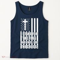Stand For the Flag and Kneel for the Cross USA Flag Tank Top thumb 2