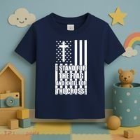Stand For the Flag and Kneel for the Cross USA Flag Toddler T-Shirt thumb 3