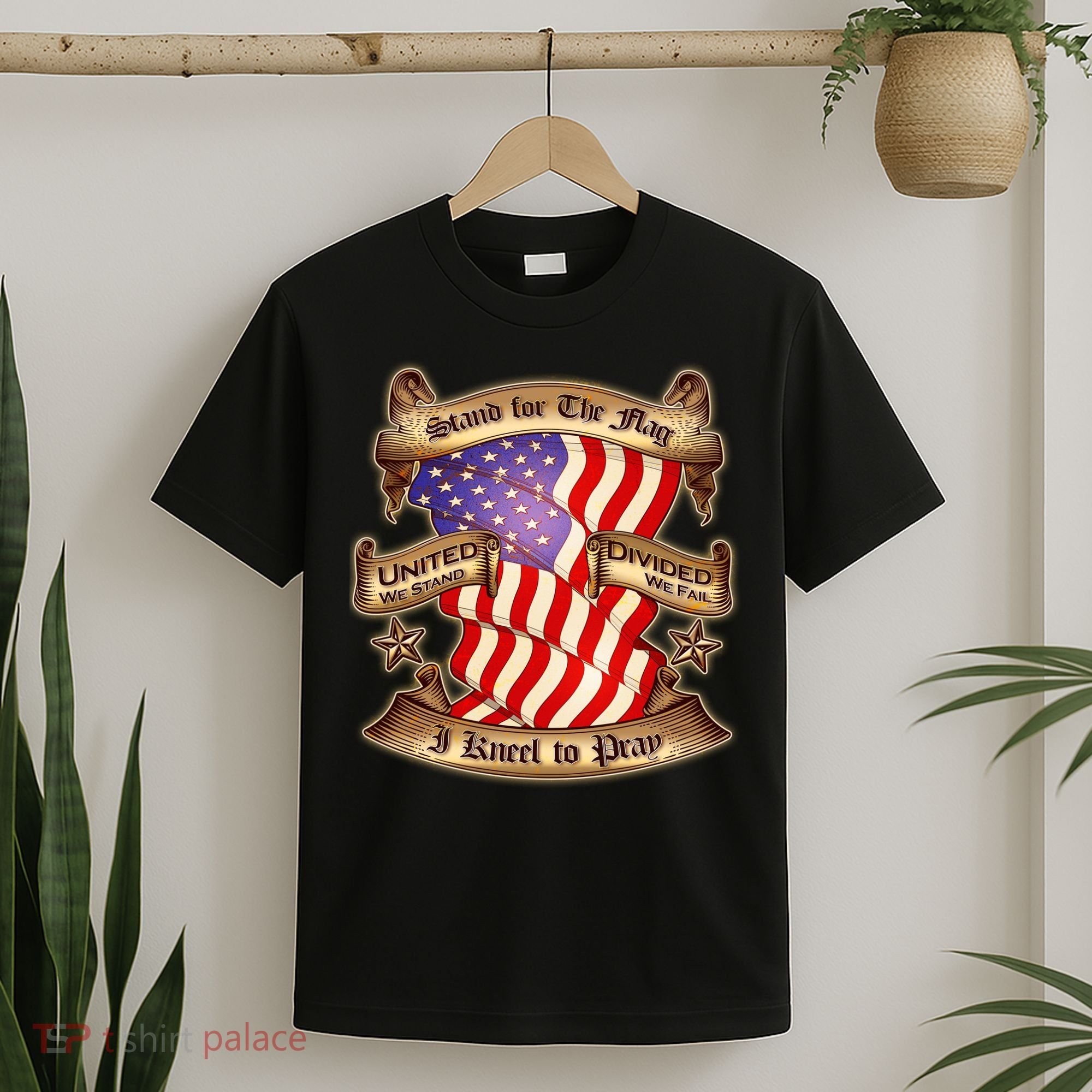 Stand For The Flag I Kneel To Pray United We Stand Divided We Fail T-Shirt
