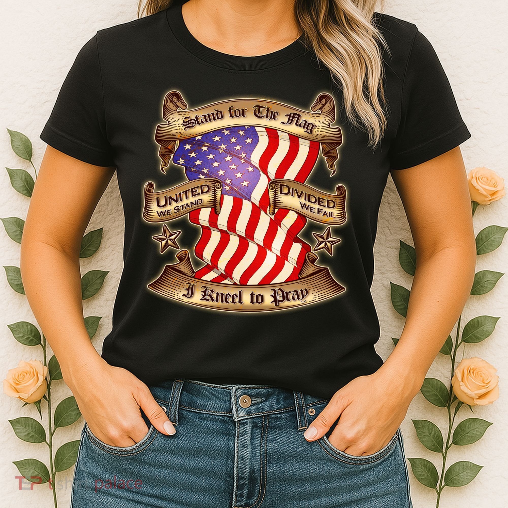 Stand For The Flag I Kneel To Pray United We Stand Divided We Fail Women's T-Shirt
