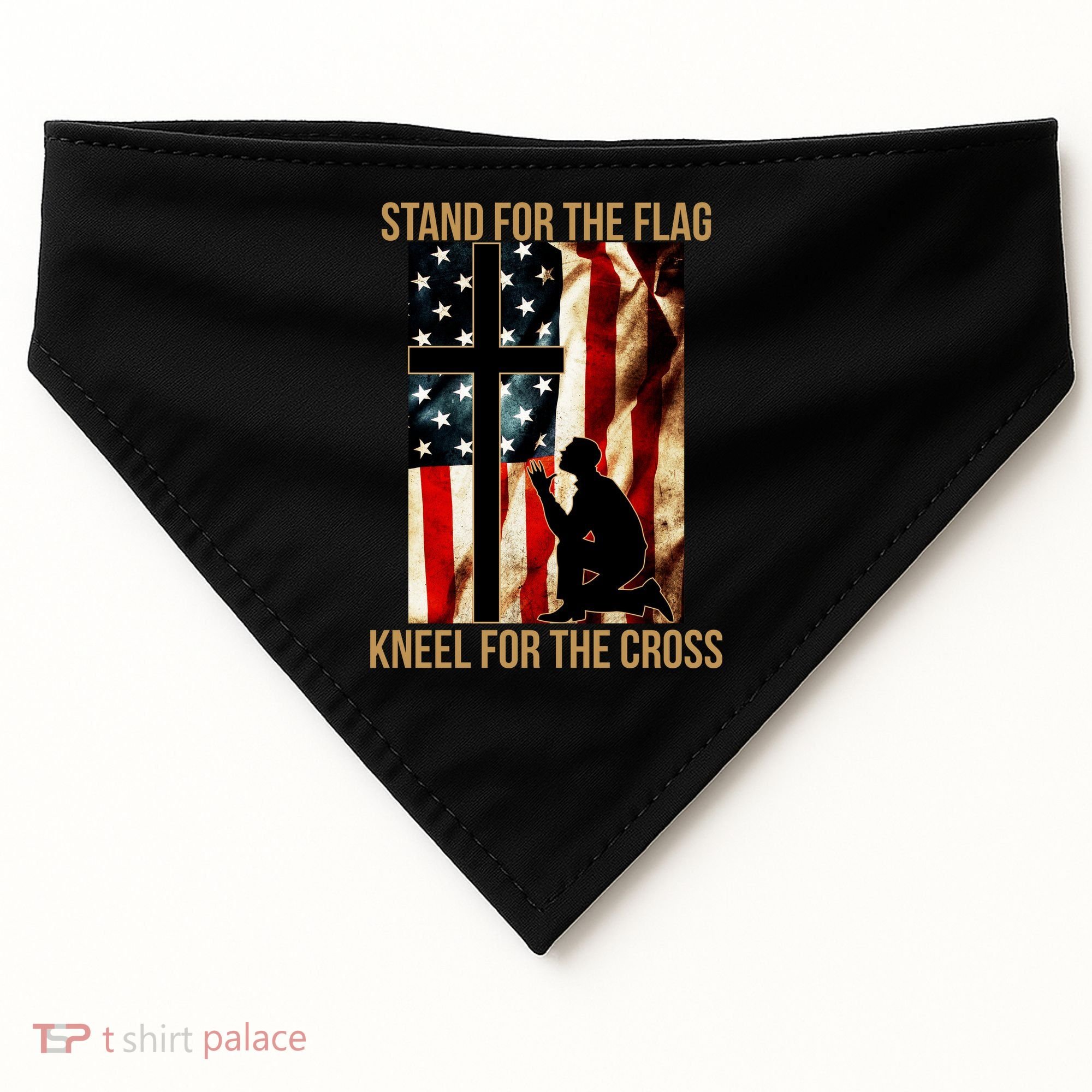 Stand For the Flag Kneel for the Cross USA-Made Doggie Bandana
