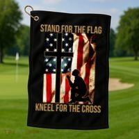 Stand For the Flag Kneel for the Cross Golf Towel thumb 1