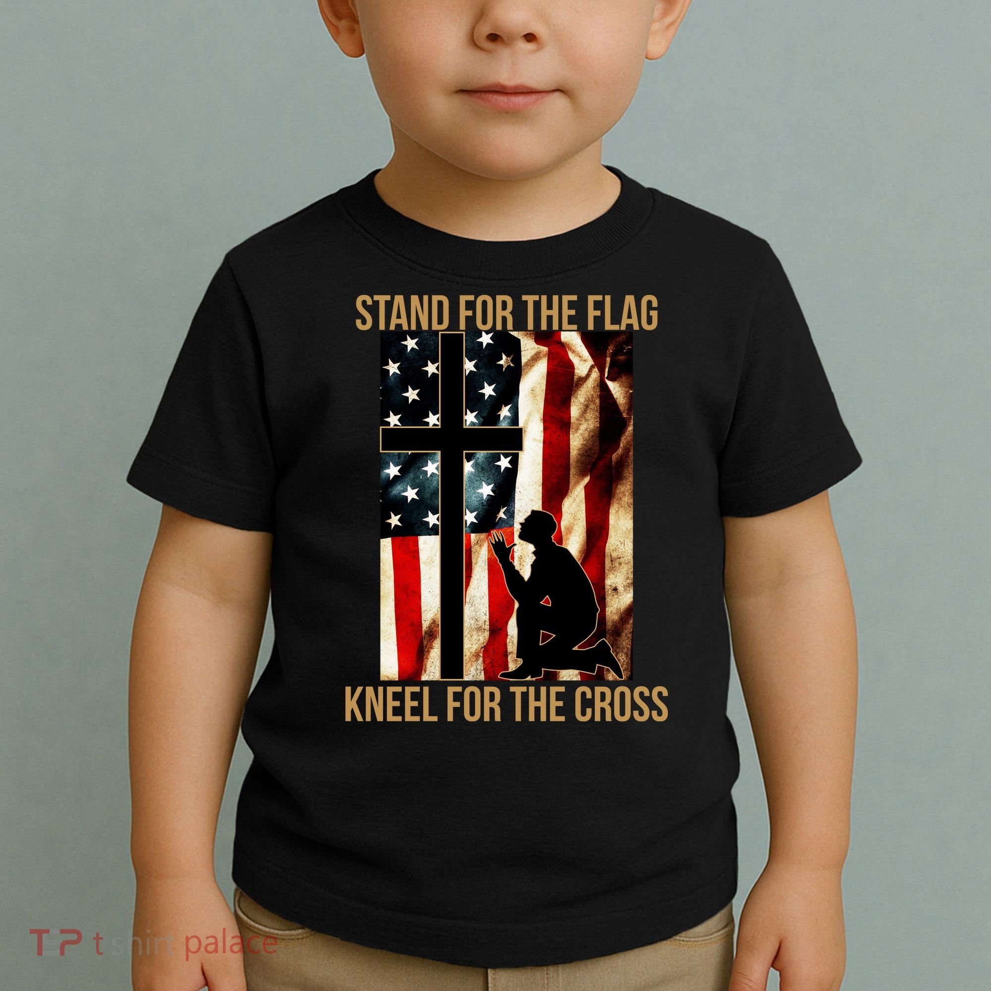 Stand For the Flag Kneel for the Cross Toddler T-Shirt