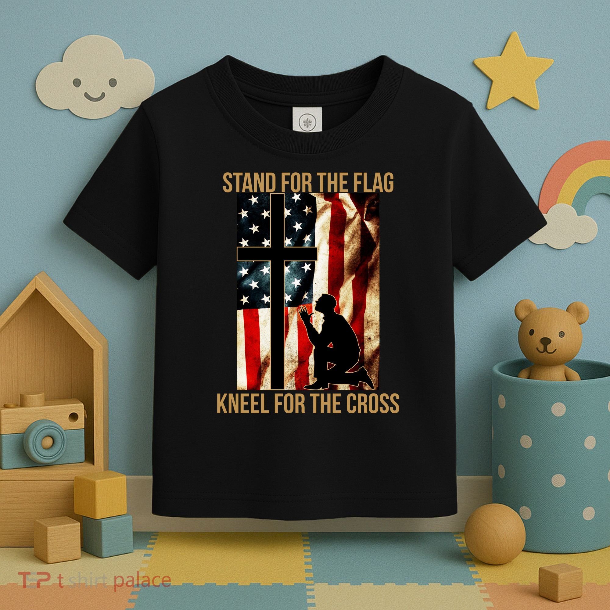 Stand For the Flag Kneel for the Cross Toddler T-Shirt