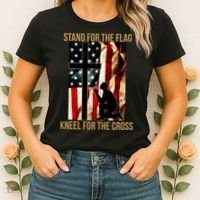 Stand For the Flag Kneel for the Cross Women's T-Shirt thumb 2