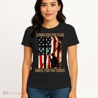 Stand For the Flag Kneel for the Cross Women's T-Shirt thumb 4