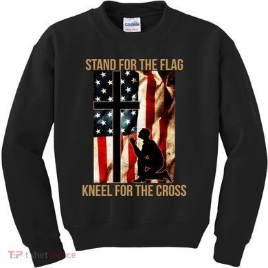 Stand For the Flag Kneel for the Cross Kids Sweatshirt