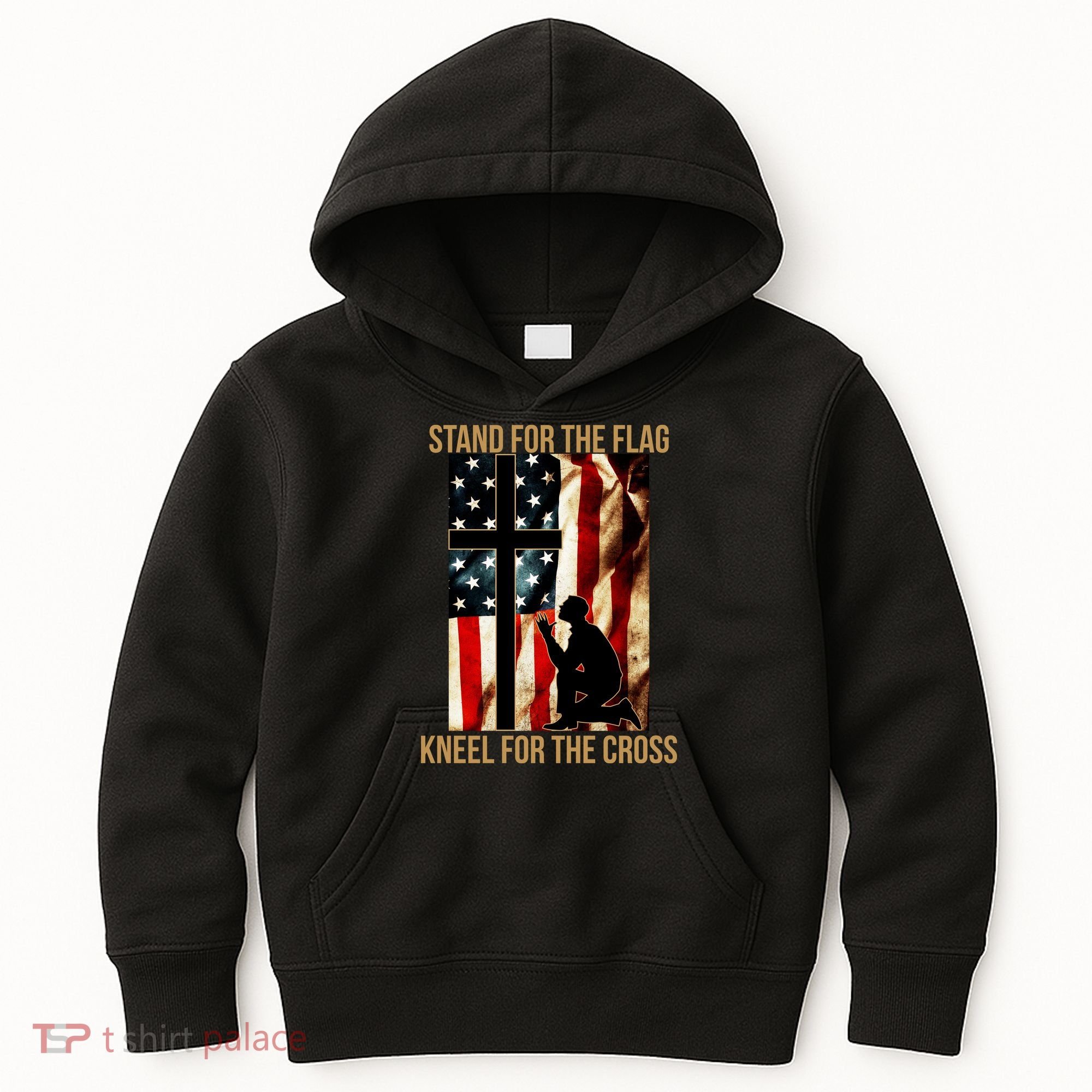 Stand For the Flag Kneel for the Cross Kids Hoodie