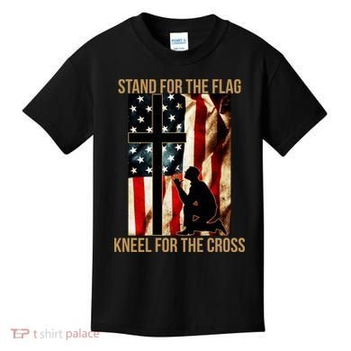 Stand For the Flag Kneel for the Cross Kids T-Shirt
