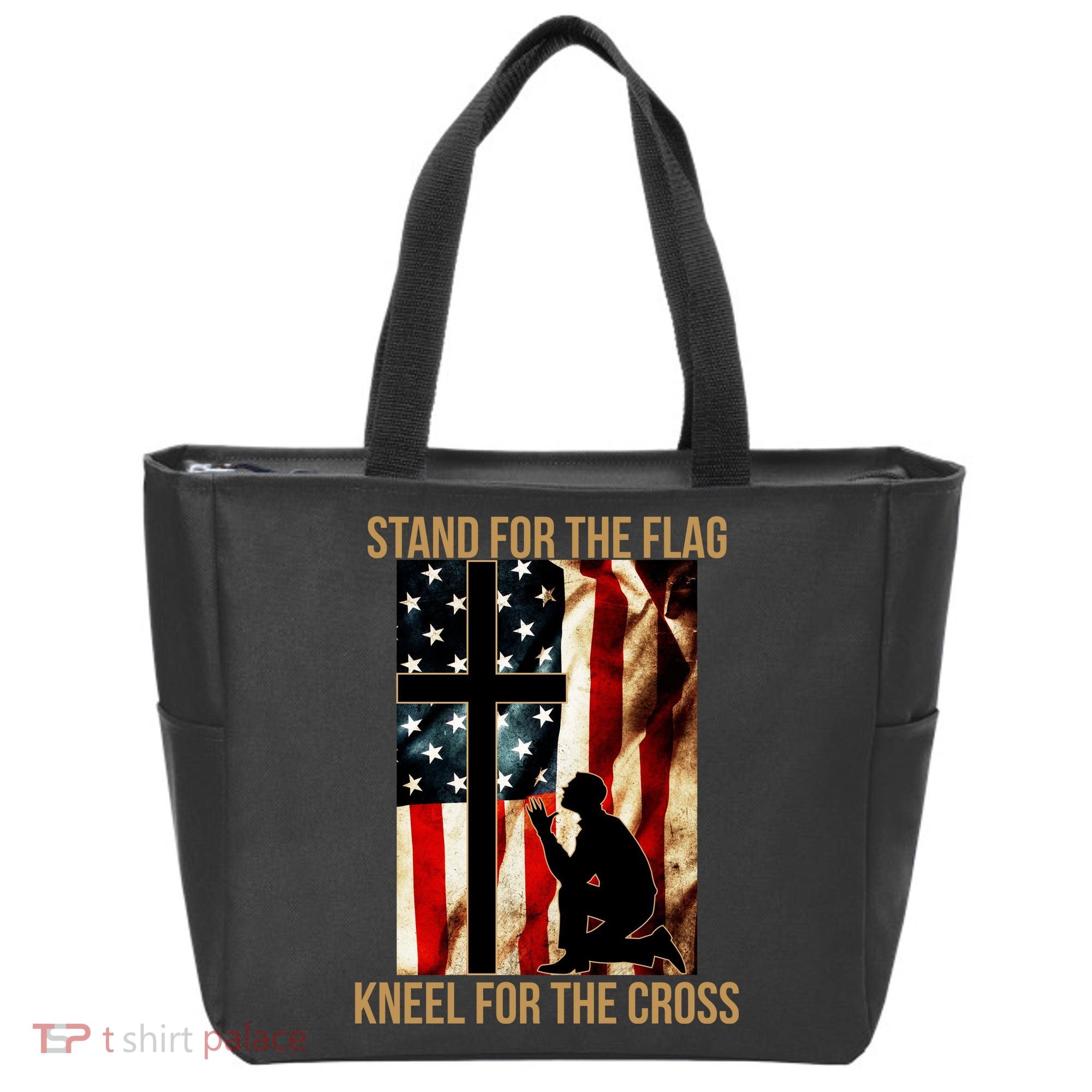 Stand For the Flag Kneel for the Cross Tote Bag
