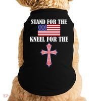 Stand For the Flag Kneel For the Cross National Anthem Doggie Tank thumb 0