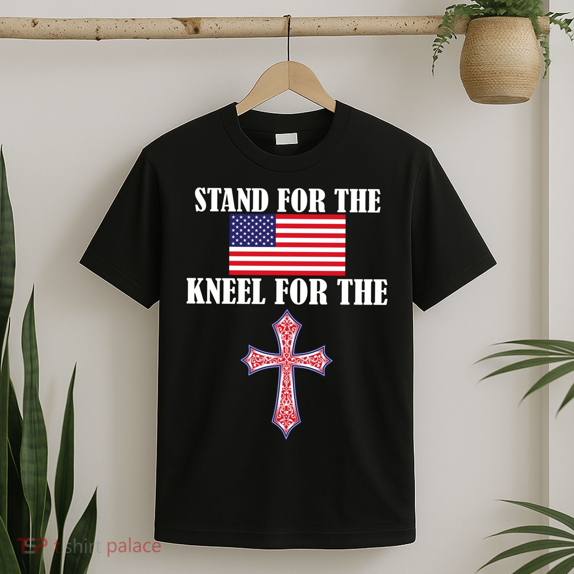 Stand For the Flag Kneel For the Cross National Anthem T-Shirt