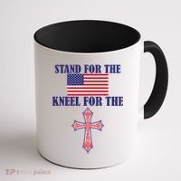 Stand For the Flag Kneel For the Cross National Anthem Coffee Mug thumb 1