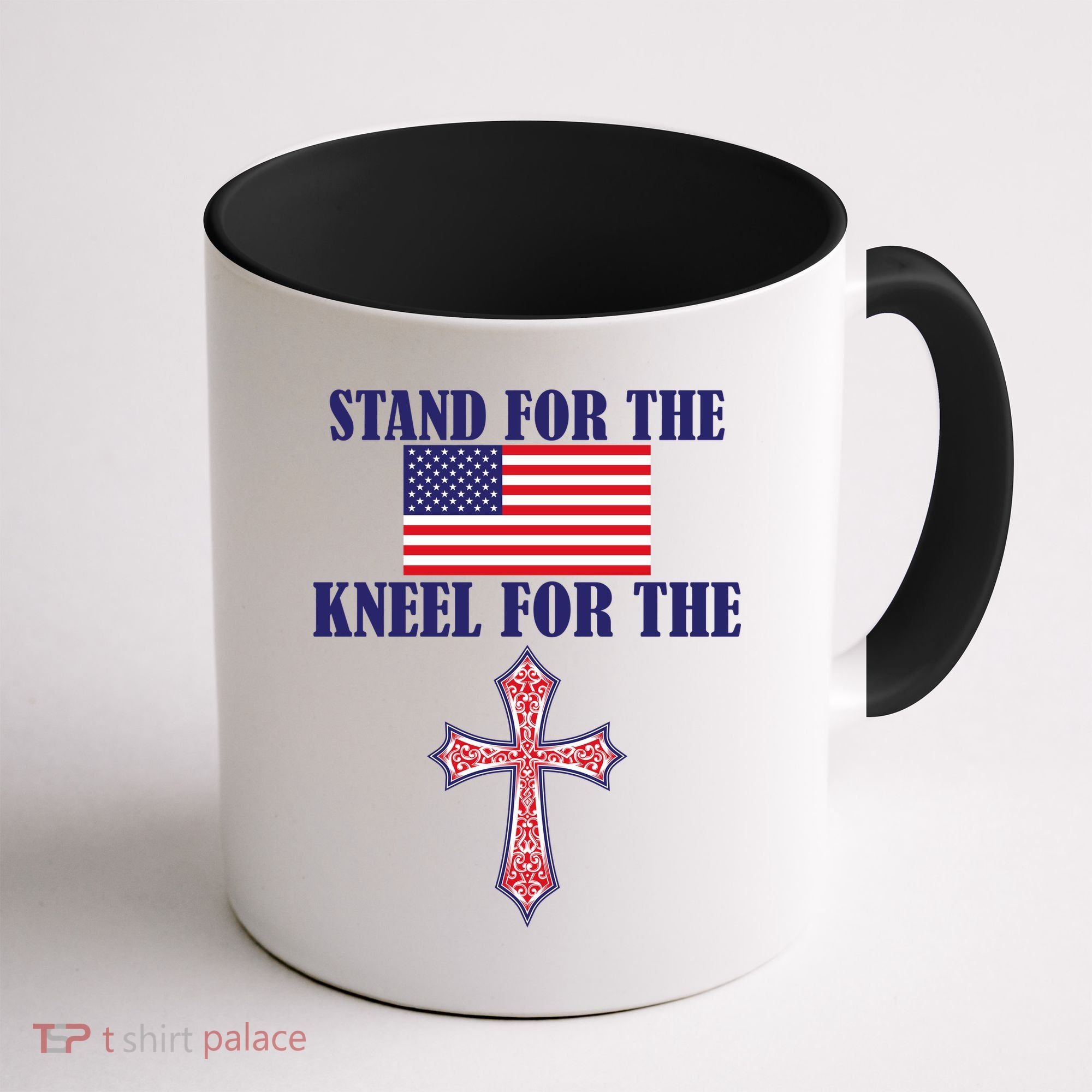 Stand For the Flag Kneel For the Cross National Anthem Coffee Mug